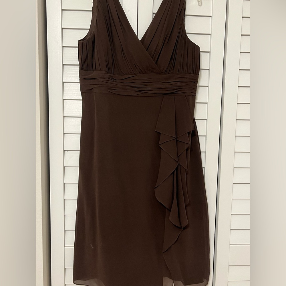 Donna Morgan Chocolate Brown Midi Dress
